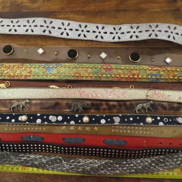 VTG Women's blingy Belt lot - 12 belts - B3 - Picture 3 of 8